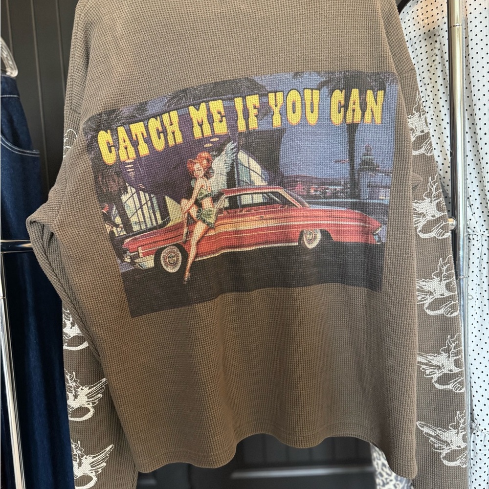 Boys Lie Brown/Taupe Long Sleeve Waffle Tee